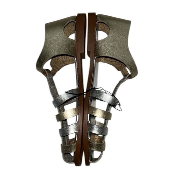 Wonder Nation Big Girls Gold-tone/Silver Fisherman Sandals(Size 6) - Picture 3 of 8